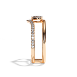 Bague Double Anneau Diamant Poire - Réconfortante Pavée