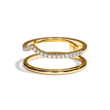 Bague Double Anneau Diamant semi pavée - Réconfortante