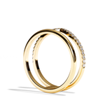 Bague Double Anneau Diamant semi pavée - Réconfortante
