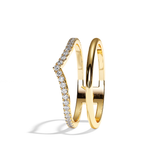 Bague Double Anneau Diamant semi pavée - Réconfortante