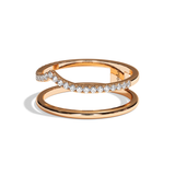 Bague Double Anneau Diamant semi pavée - Réconfortante