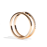 Bague Double Anneau Diamant semi pavée - Réconfortante