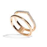 Bague Double Anneau Diamant semi pavée - Réconfortante