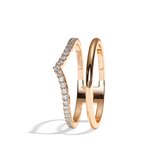 Bague Double Anneau Diamant semi pavée - Réconfortante