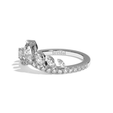 Bague en V incurvée Diamant - Majestueuse Pavée