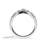 Bague en V incurvée Diamant - Majestueuse Pavée