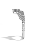 Bague en V incurvée Diamant - Majestueuse Pavée