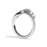 Bague en V incurvée Diamant - Majestueuse Pavée