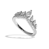 Bague en V incurvée Diamant - Majestueuse Pavée