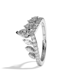 Bague en V incurvée Diamant - Majestueuse Pavée