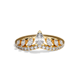 Bague en V incurvée Diamant - Majestueuse Pavée