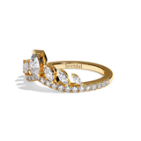 Bague en V incurvée Diamant - Majestueuse Pavée