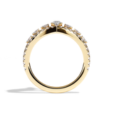 Bague en V incurvée Diamant - Majestueuse Pavée