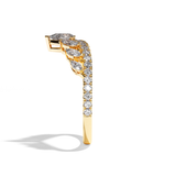 Bague en V incurvée Diamant - Majestueuse Pavée