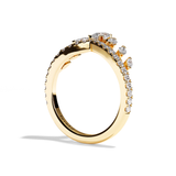 Bague en V incurvée Diamant - Majestueuse Pavée