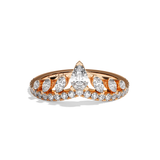 Bague en V incurvée Diamant - Majestueuse Pavée