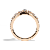 Bague en V incurvée Diamant - Majestueuse Pavée