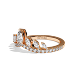 Bague en V incurvée Diamant - Majestueuse Pavée