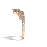 Bague en V incurvée Diamant - Majestueuse Pavée