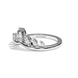 Bague en V incurvée Diamant - Majestueuse