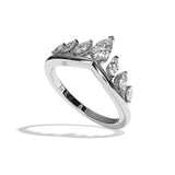 Bague en V incurvée Diamant - Majestueuse