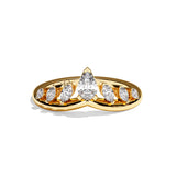 Bague en V incurvée Diamant - Majestueuse