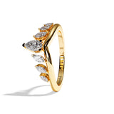 Bague en V incurvée Diamant - Majestueuse