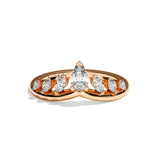 Bague en V incurvée Diamant - Majestueuse