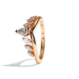 Bague en V incurvée Diamant - Majestueuse