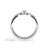 Bague double anneau diamant poire or jaune - Heureuse pavée