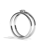 Bague double anneau diamant poire platine - Réconfortante