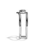 Bague double anneau diamant poire platine - Réconfortante