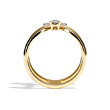 Bague Double Anneau Diamant Poire / Navette - Affectueuse