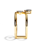Bague Double Anneau Diamant Poire / Navette - Affectueuse