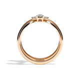 Bague Double Anneau Diamant Poire / Navette - Affectueuse