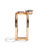 Bague Double Anneau Diamant Poire / Navette - Affectueuse