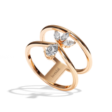 Bague Double Anneau Diamant Poire / Navette - Affectueuse
