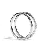 Bague double anneau platine - Réconfortante pavée