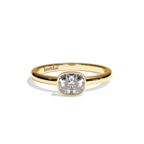 Bague solitaire diamant coussin or blanc - Élégante