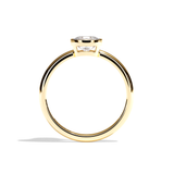 Bague solitaire diamant coussin or blanc - Élégante