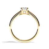 Bague solitaire diamant coussin or blanc - Précieuse