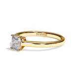 Bague solitaire diamant coussin or blanc - Précieuse