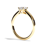 Bague solitaire diamant coussin or blanc - Précieuse