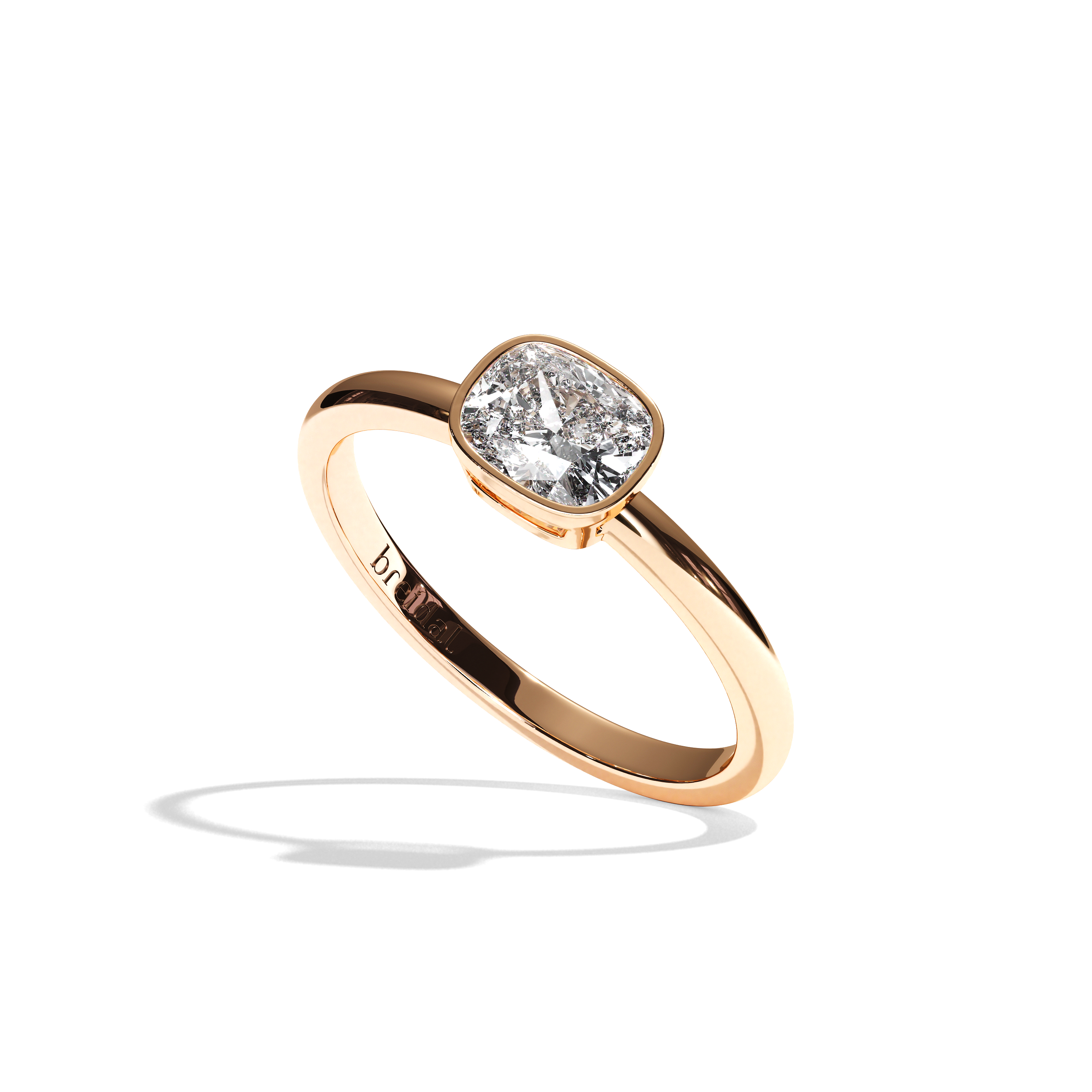 Bague solitaire diamant coussin or blanc - Élégante
