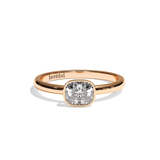Bague solitaire diamant coussin or blanc - Élégante