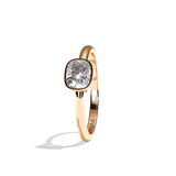 Bague solitaire diamant coussin or blanc - Élégante