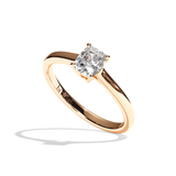 Bague solitaire diamant coussin or blanc - Précieuse