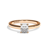 Bague solitaire diamant coussin or blanc - Précieuse