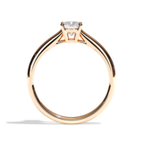 Bague solitaire diamant coussin or blanc - Précieuse
