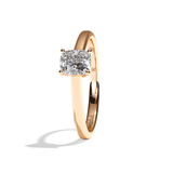 Bague solitaire diamant coussin or blanc - Précieuse